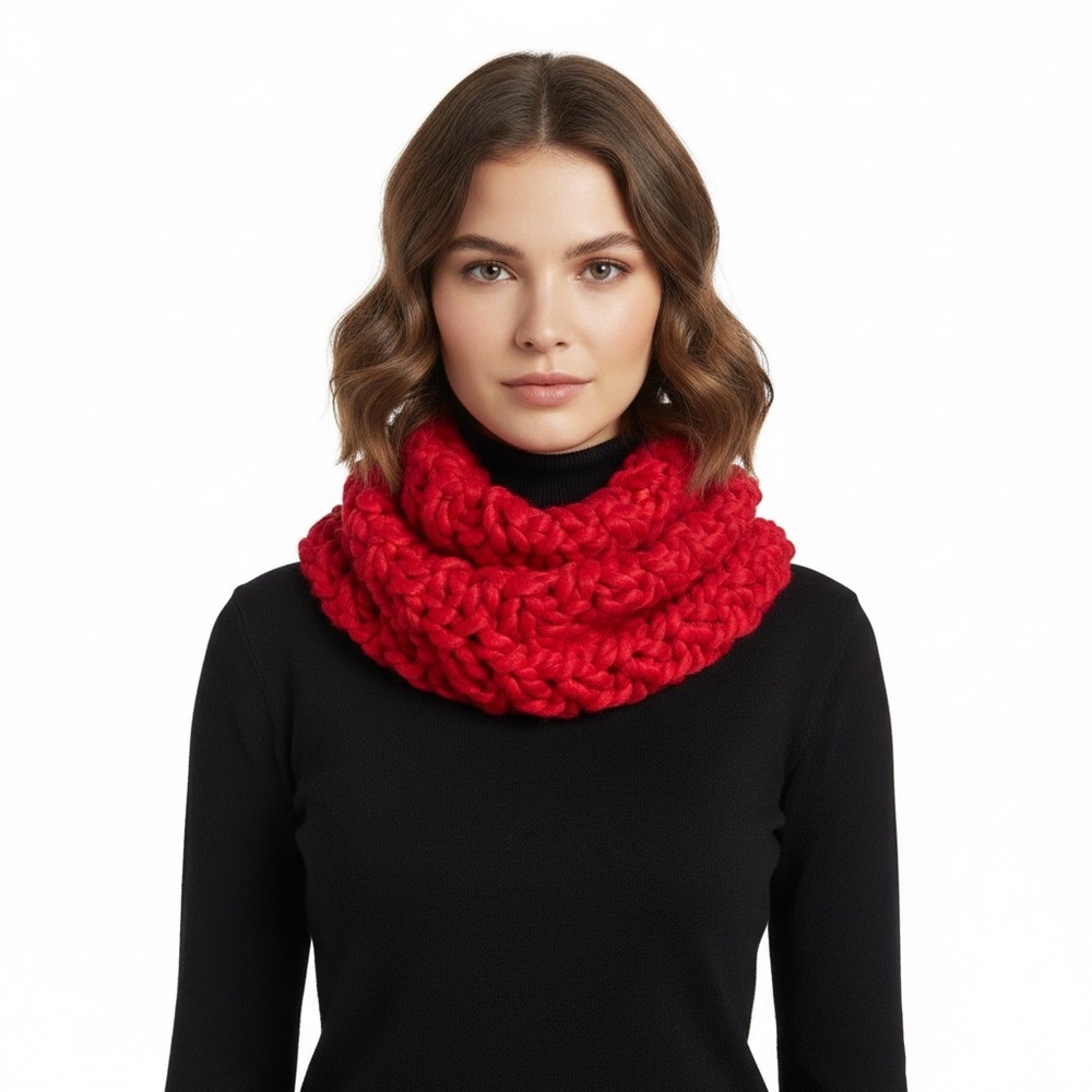 NWOT Mossimo Chunky Knit Infinity Scarf Red
